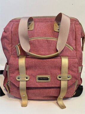Falanko Laptop Backpack Rust Pink Tan Convertible Women’s Backpack Tote